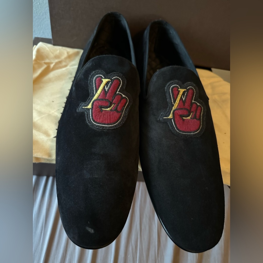 Louis Vuitton Men Shoes Black Suede loafers 9.5UK 10.5US New Never Worn - Picture 3 of 6